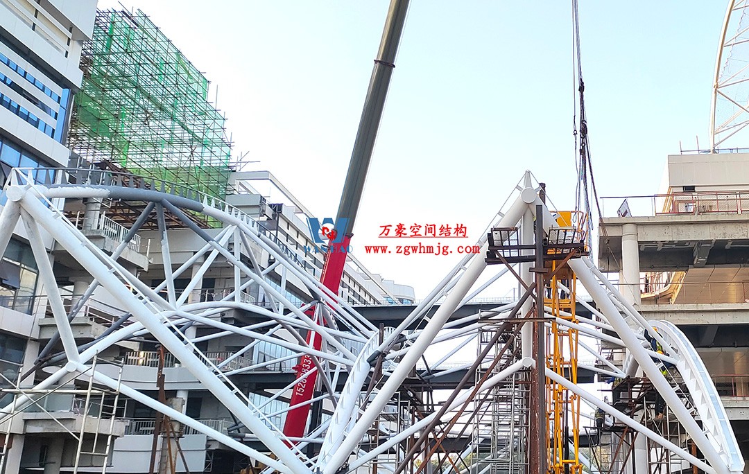 工程進度全速推進,PTFE膜材張拉在即! 工程進度全速推進,PTFE膜材張拉在即!