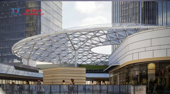 紹興華發金融活力城ETFE膜結構商業天幕