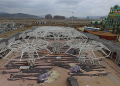 大目灣膜結(jié)構(gòu)項(xiàng)目近尾聲，海闊天涳水世界來(lái)襲