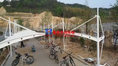 自行車棚用膜結(jié)構(gòu)材料合適嗎？膜結(jié)構(gòu)自行車棚施工以前需要做哪些工作？